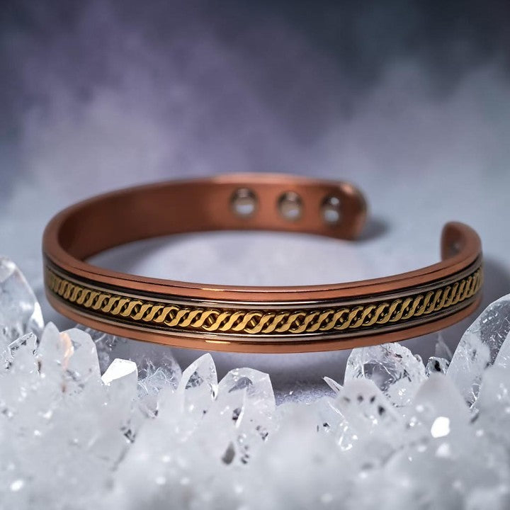Buddhaechoes Copper Harmony Cuff - Adjustable Unisex Bracelet