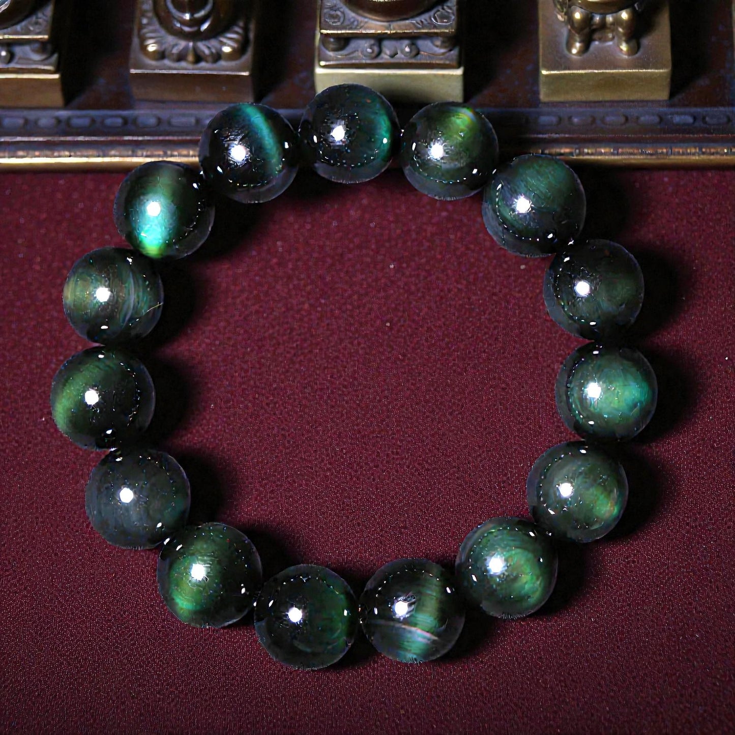 Natural Green Eye Bracelet - Obsidian Wealth