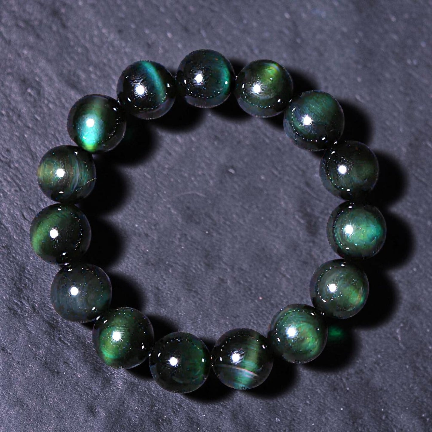 Natural Green Eye Bracelet — Green Obsidian (Symbol of Prosperity)