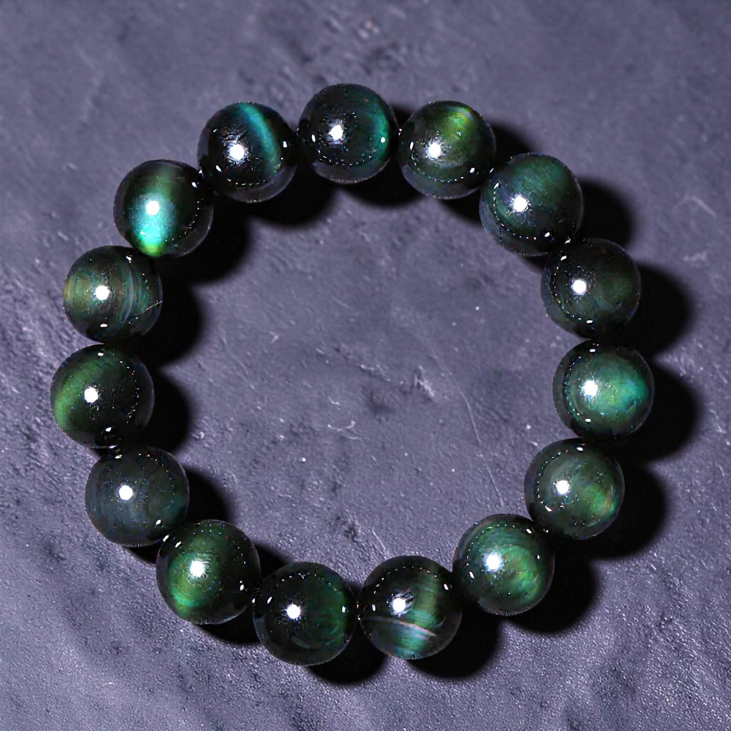 Natural Green Eye Bracelet — Green Obsidian (Symbol of Prosperity)