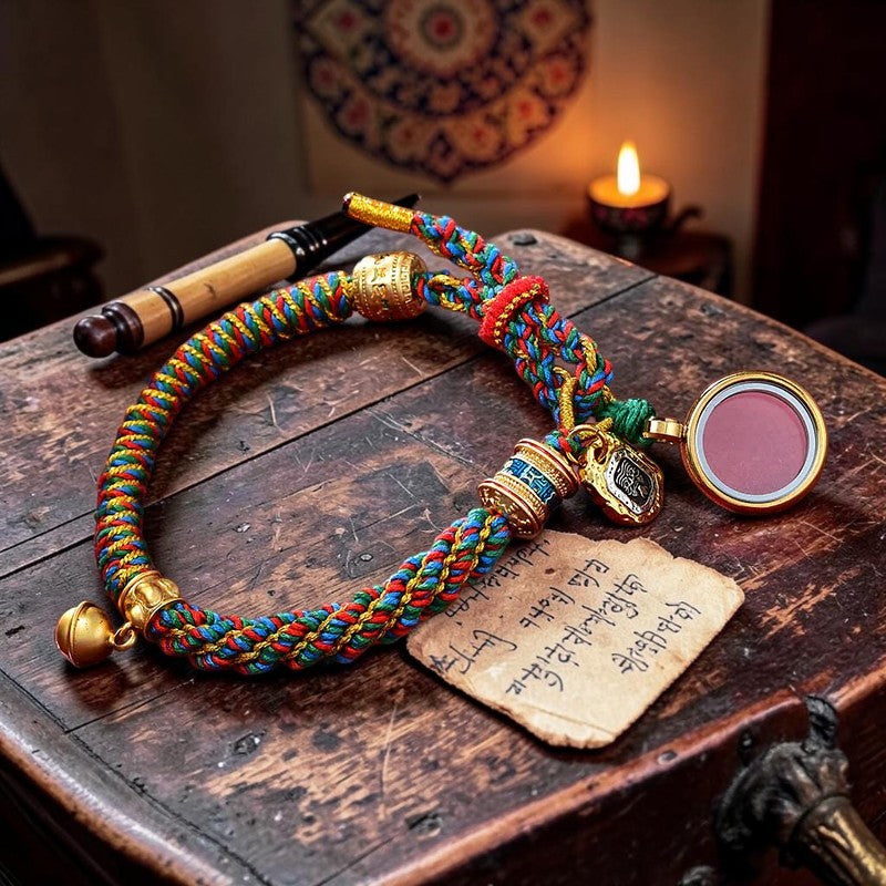 Tibetan Om Mani Bracelet – Padme Hum Carved Zakiram Prosperity Charm