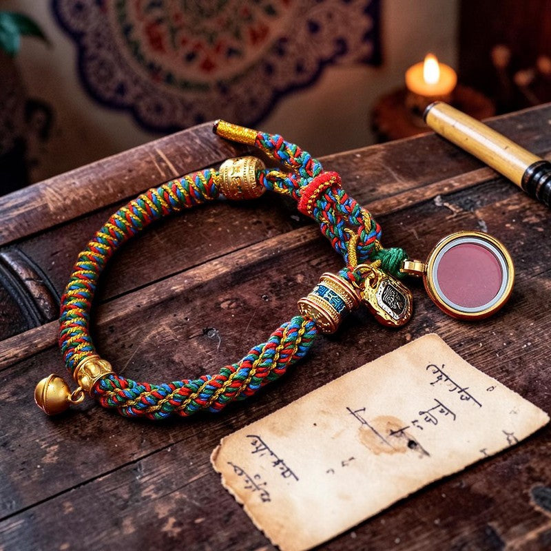 Tibetan Om Mani Bracelet – Padme Hum Carved Zakiram Prosperity Charm