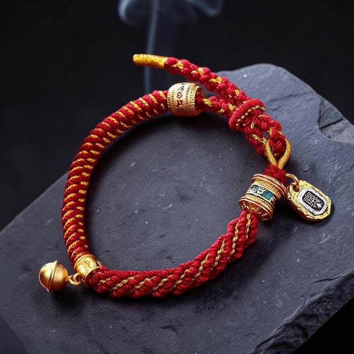 Tibetan Om Mani Bracelet – Padme Hum Carved Zakiram Prosperity Charm