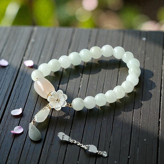 Natural White Bracelet - Jade Luck