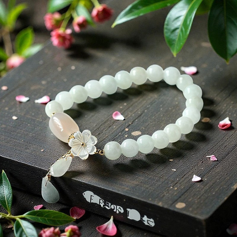 Natural White Bracelet - Jade Luck