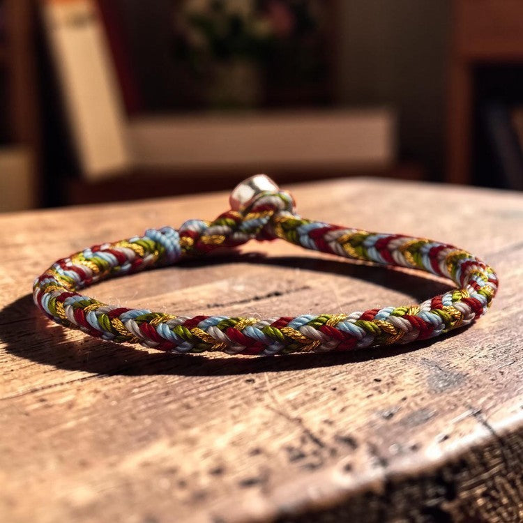 Tibetan Handmade Five-Thread Bracelet - Colorful Braided String
