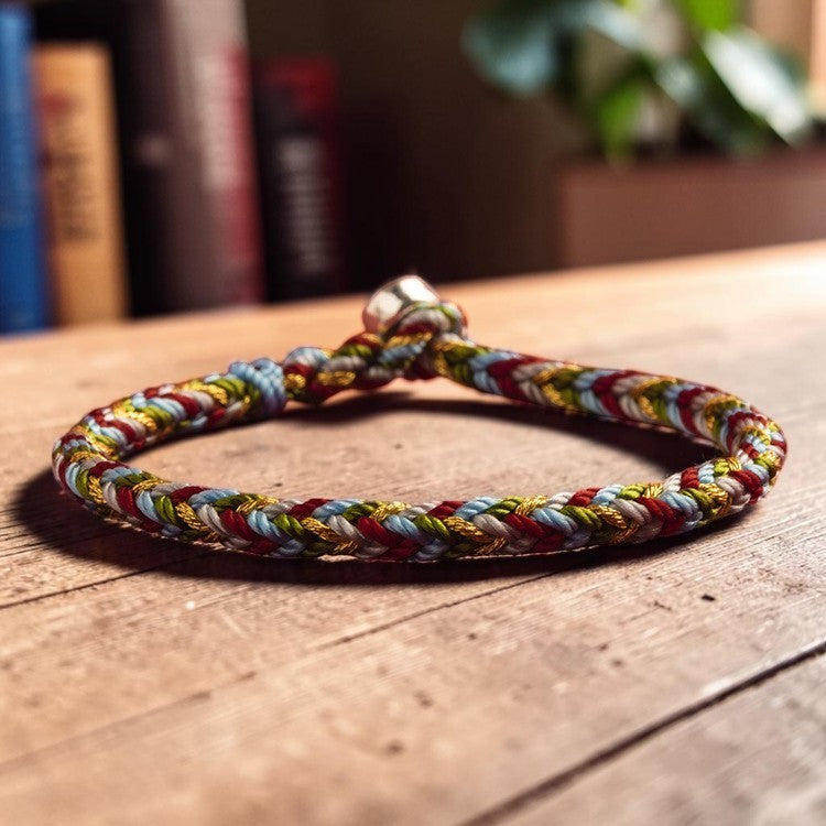 Tibetan Handmade Five-Thread Bracelet - Colorful Braided String
