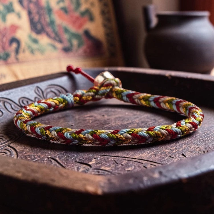 Tibetan Handmade Five-Thread Bracelet - Colorful Braided String