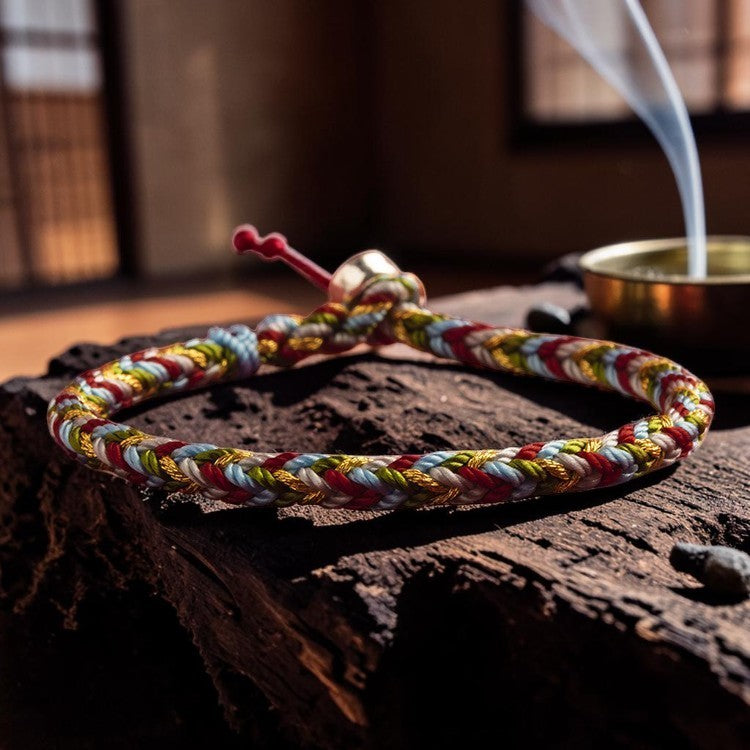 Tibetan Handmade Five-Thread Bracelet - Colorful Braided String