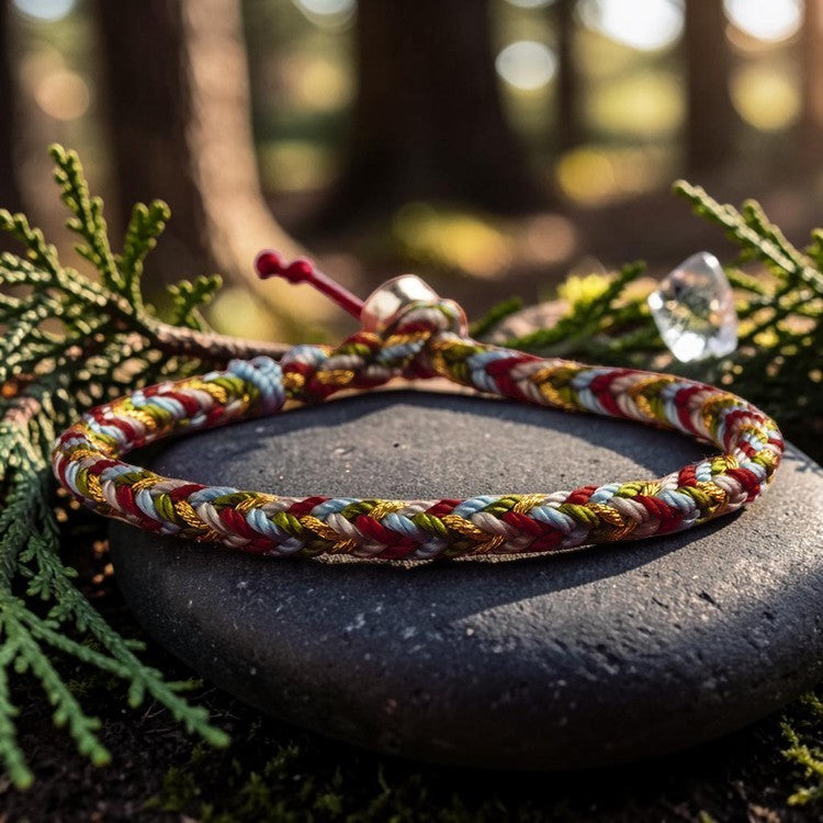 Tibetan Handmade Five-Thread Bracelet - Colorful Braided String