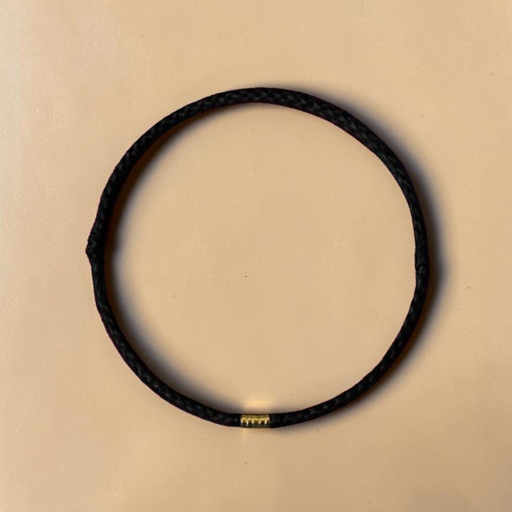 925 Sterling Silver Red String Bracelet with Golden Bead (Braided Anklet Style)