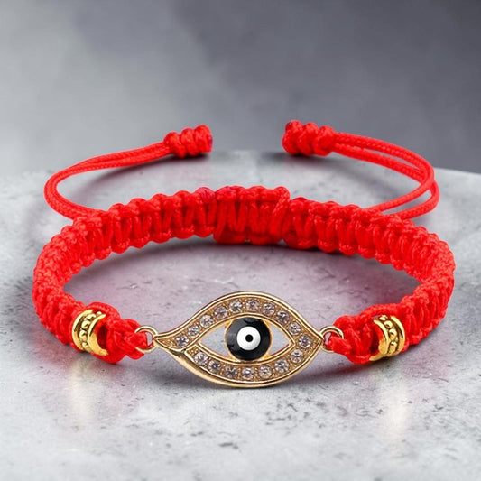 Blue Eye Charm Bracelet — Red String for Mindful Support