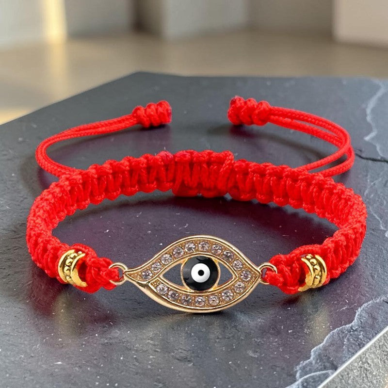 Blue Eye Charm Bracelet — Red String for Mindful Support