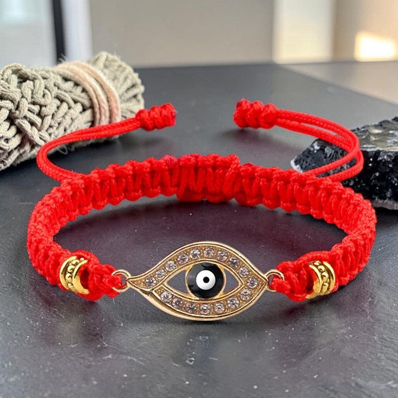 Blue Eye Charm Bracelet — Red String for Mindful Support