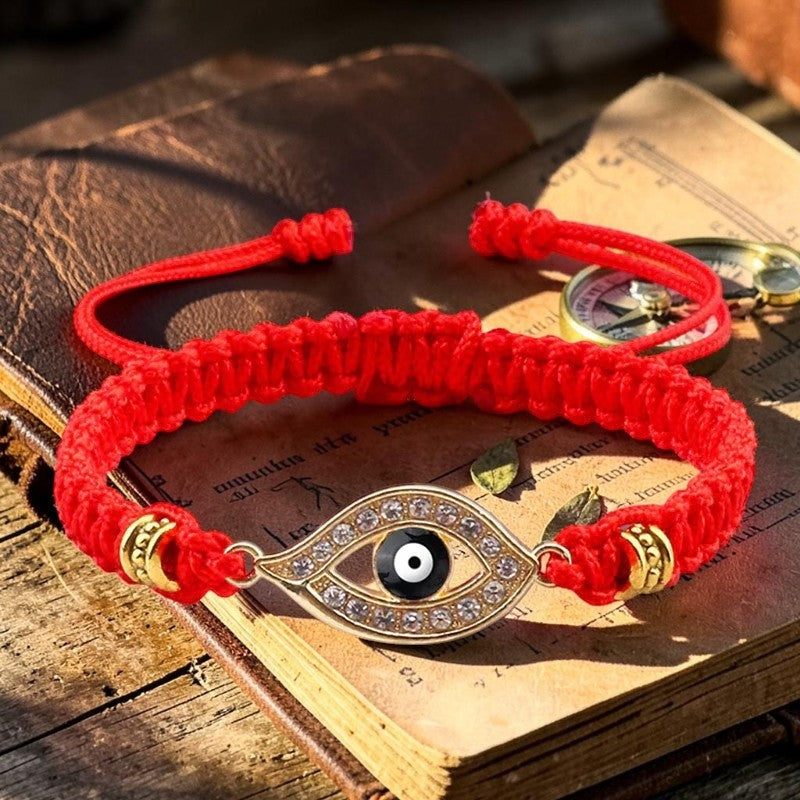 Blue Eye Charm Bracelet — Red String for Mindful Support