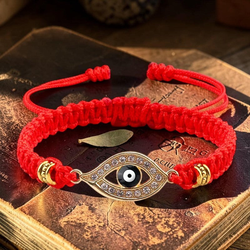 Blue Eye Charm Bracelet — Red String for Mindful Support