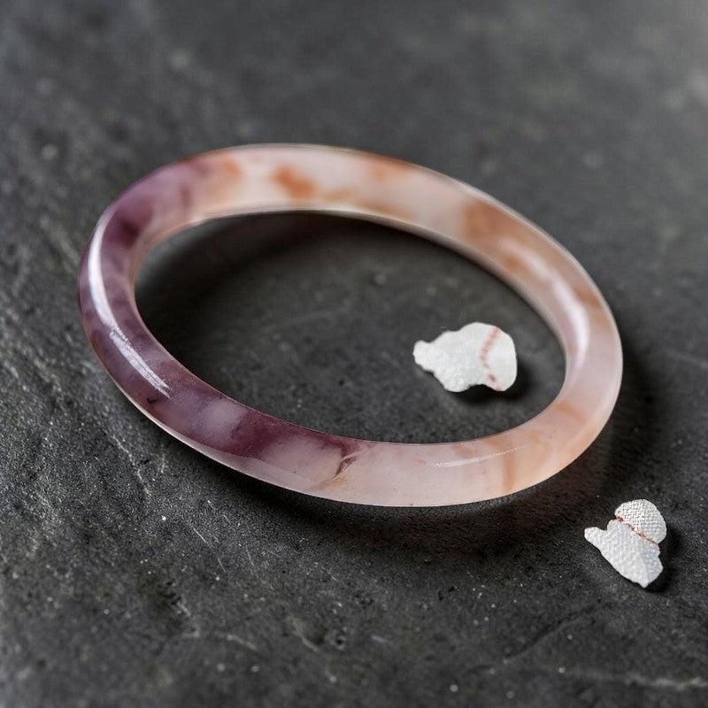 Purple Jade Bangle Bracelet