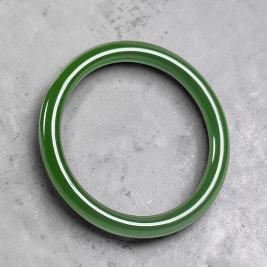 Cyan Jade Longevity & Balance Bangle — Wearable Blessing
