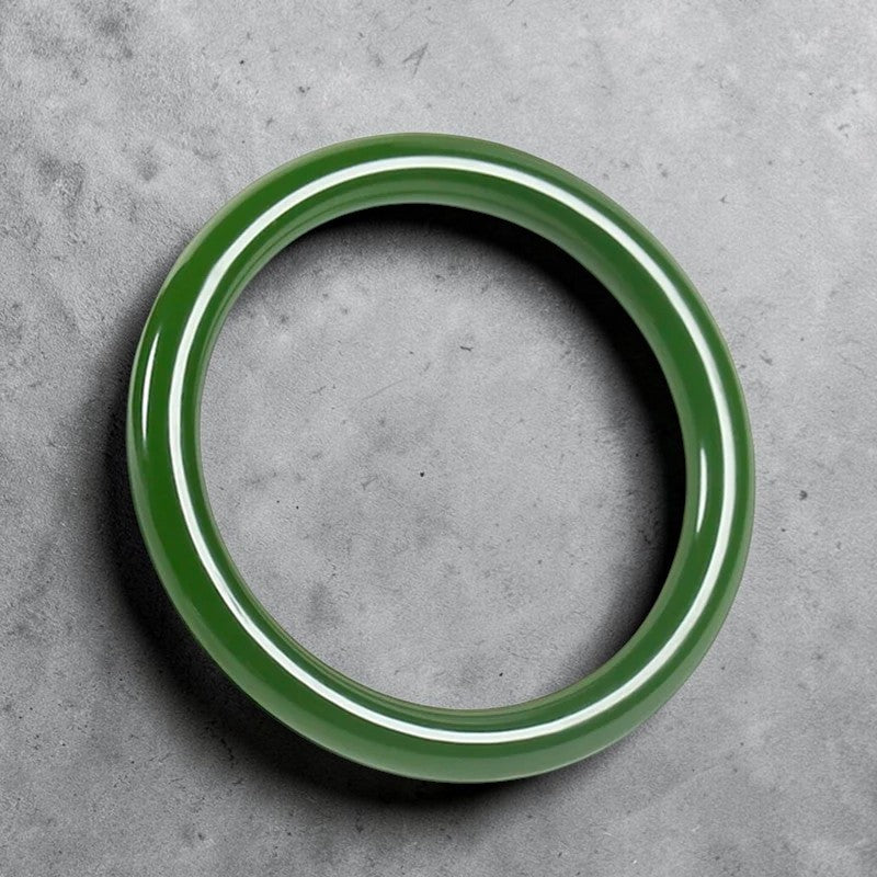 Cyan Jade Longevity & Balance Bangle — Wearable Blessing