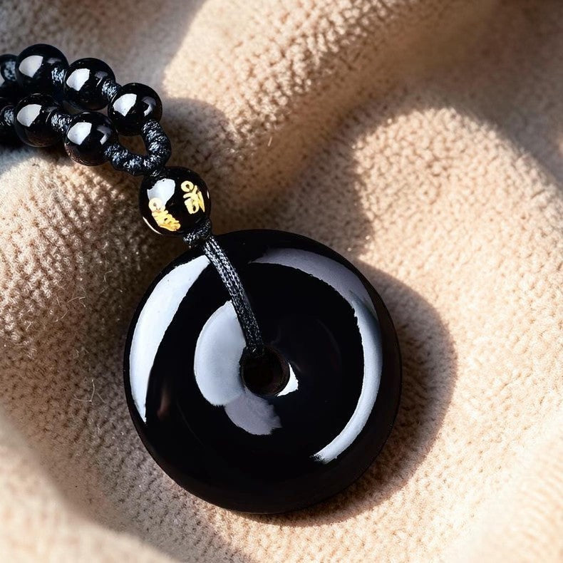 Tibetan Obsidian Necklace - Symbol of Prosperity