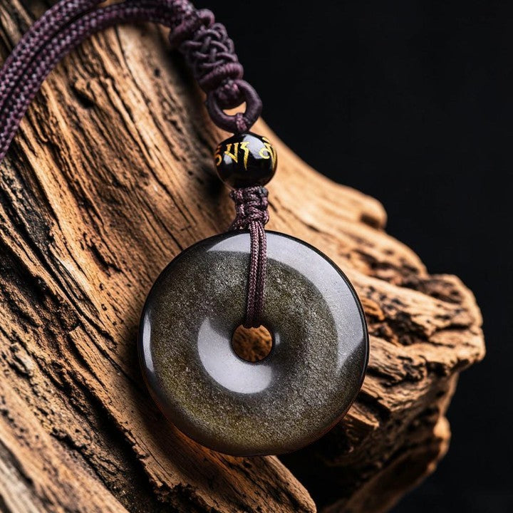 Tibetan Obsidian Necklace - Symbol of Prosperity