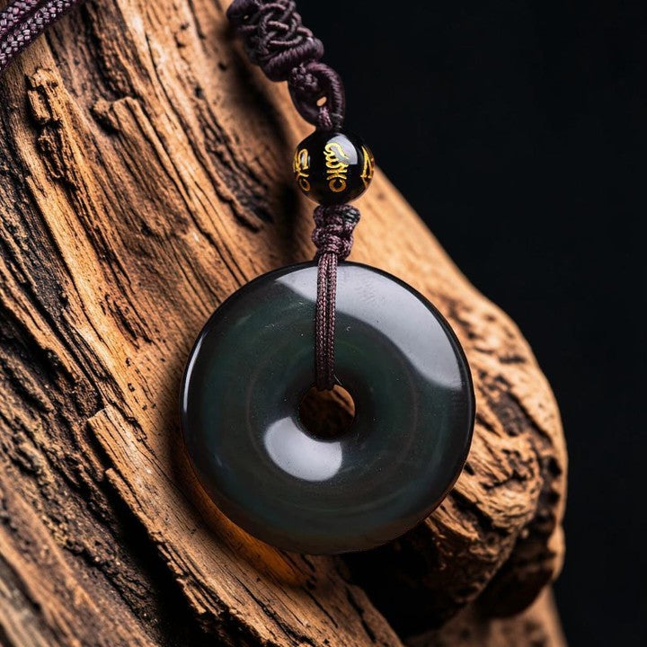 Tibetan Obsidian Necklace - Symbol of Prosperity