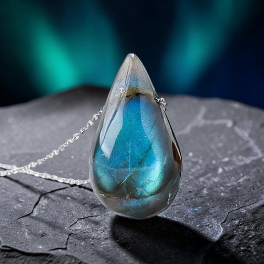 Labradorite Water Drop Necklace — Calming & Balance Pendant
