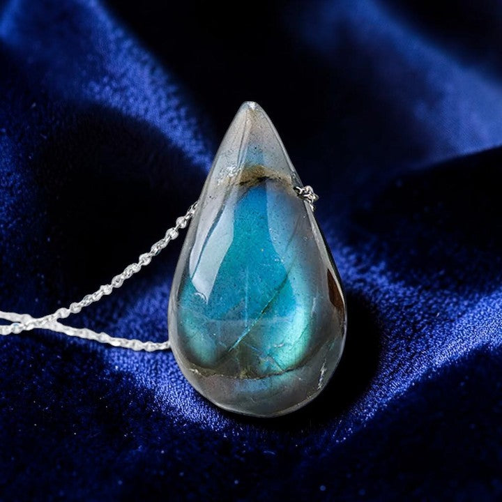 Labradorite Water Drop Necklace — Calming & Balance Pendant