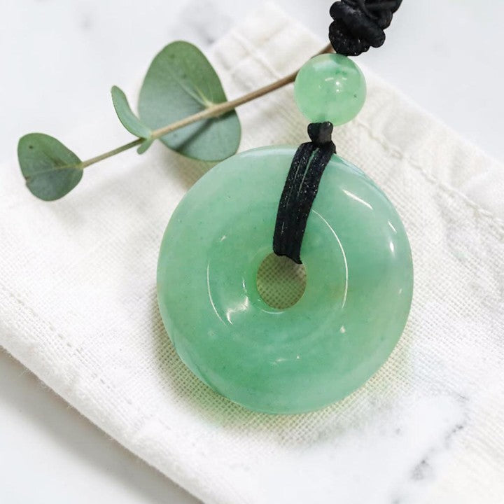 Lucky Coin Pendant Necklace - Soothing Crystal Gemstone