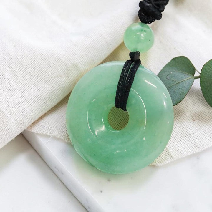 Lucky Coin Pendant Necklace - Soothing Crystal Gemstone