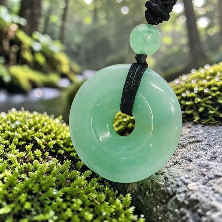 Lucky Coin Pendant Necklace - Soothing Crystal Gemstone