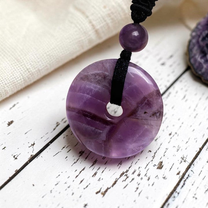 Lucky Coin Pendant Necklace - Soothing Crystal Gemstone