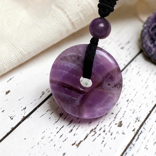 Lucky Coin Pendant Necklace - Soothing Crystal Gemstone