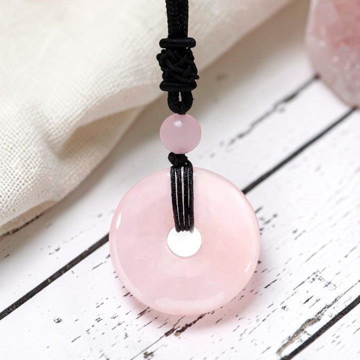 Lucky Coin Pendant Necklace - Soothing Crystal Gemstone