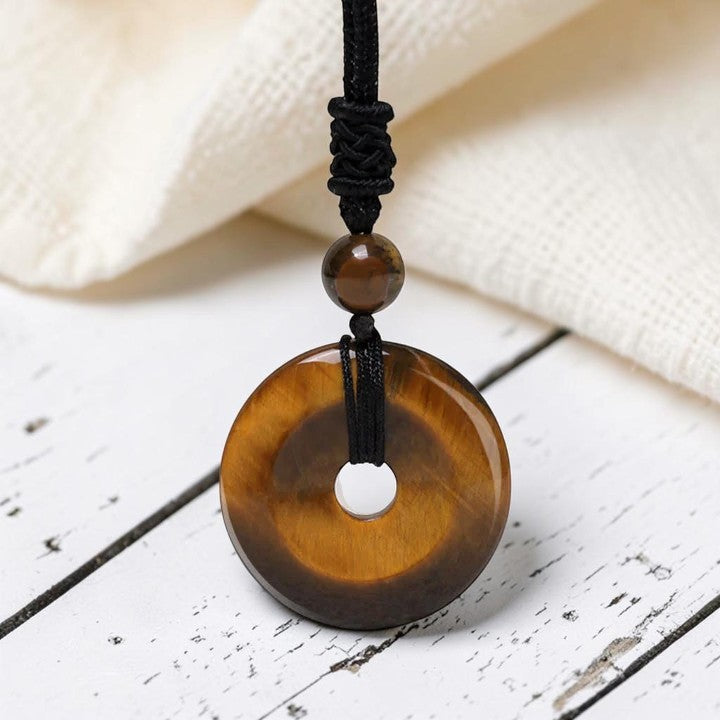 Lucky Coin Pendant Necklace - Soothing Crystal Gemstone