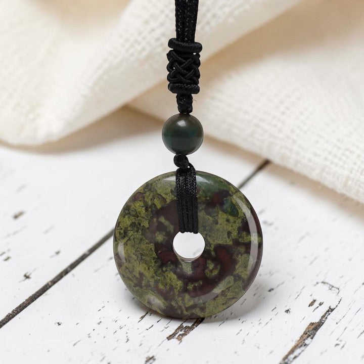 Lucky Coin Pendant Necklace - Soothing Crystal Gemstone