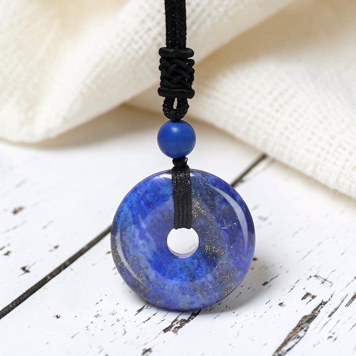 Lucky Coin Pendant Necklace - Soothing Crystal Gemstone