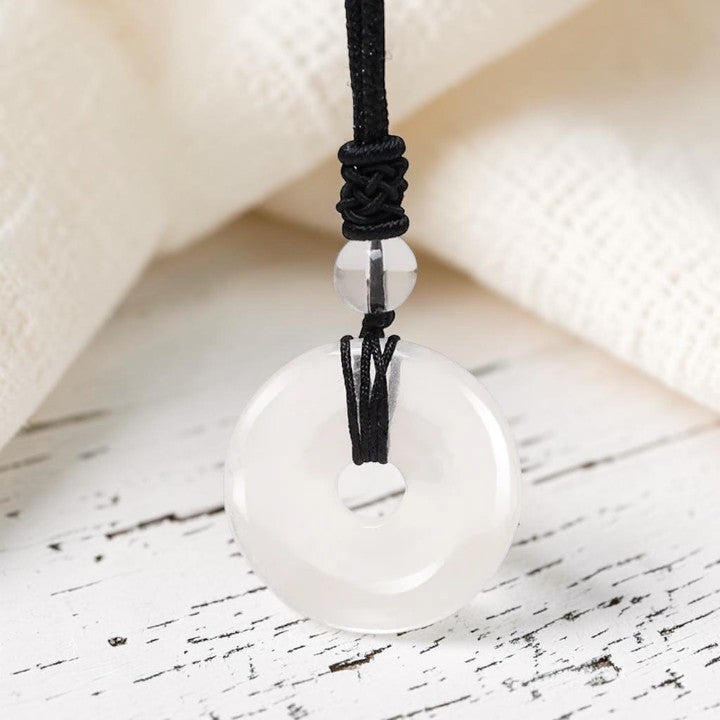 Lucky Coin Pendant Necklace - Soothing Crystal Gemstone