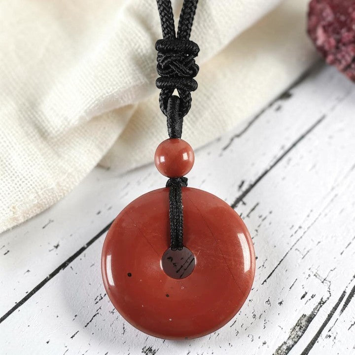 Lucky Coin Pendant Necklace - Soothing Crystal Gemstone
