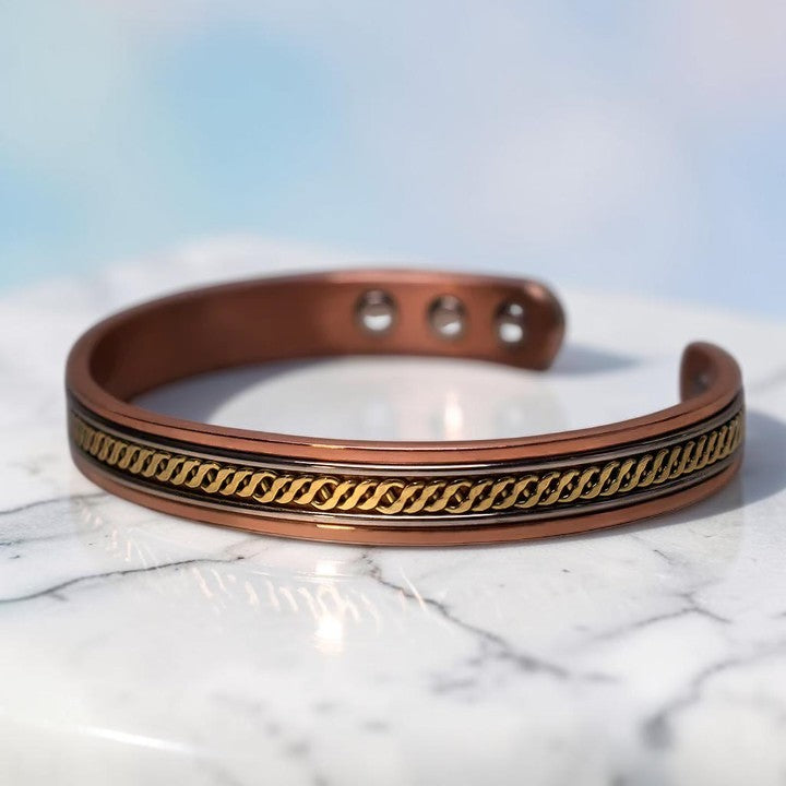 Buddhaechoes Copper Harmony Cuff - Adjustable Unisex Bracelet