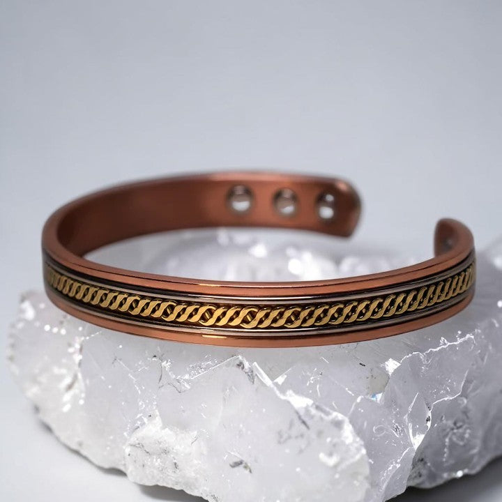 Buddhaechoes Copper Harmony Cuff - Adjustable Unisex Bracelet