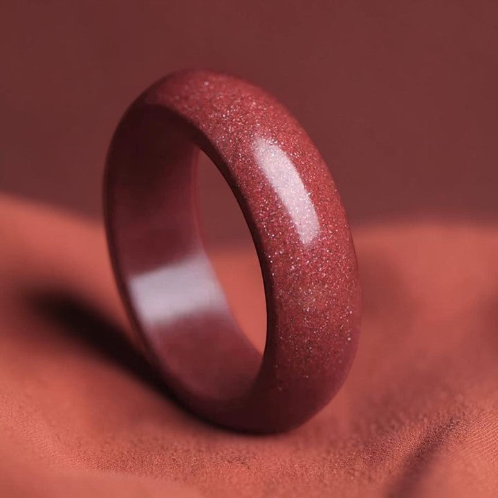 Cinnabar Om Mani Ring — Padme Hum Auspicious Clouds (Buddhaechoes)